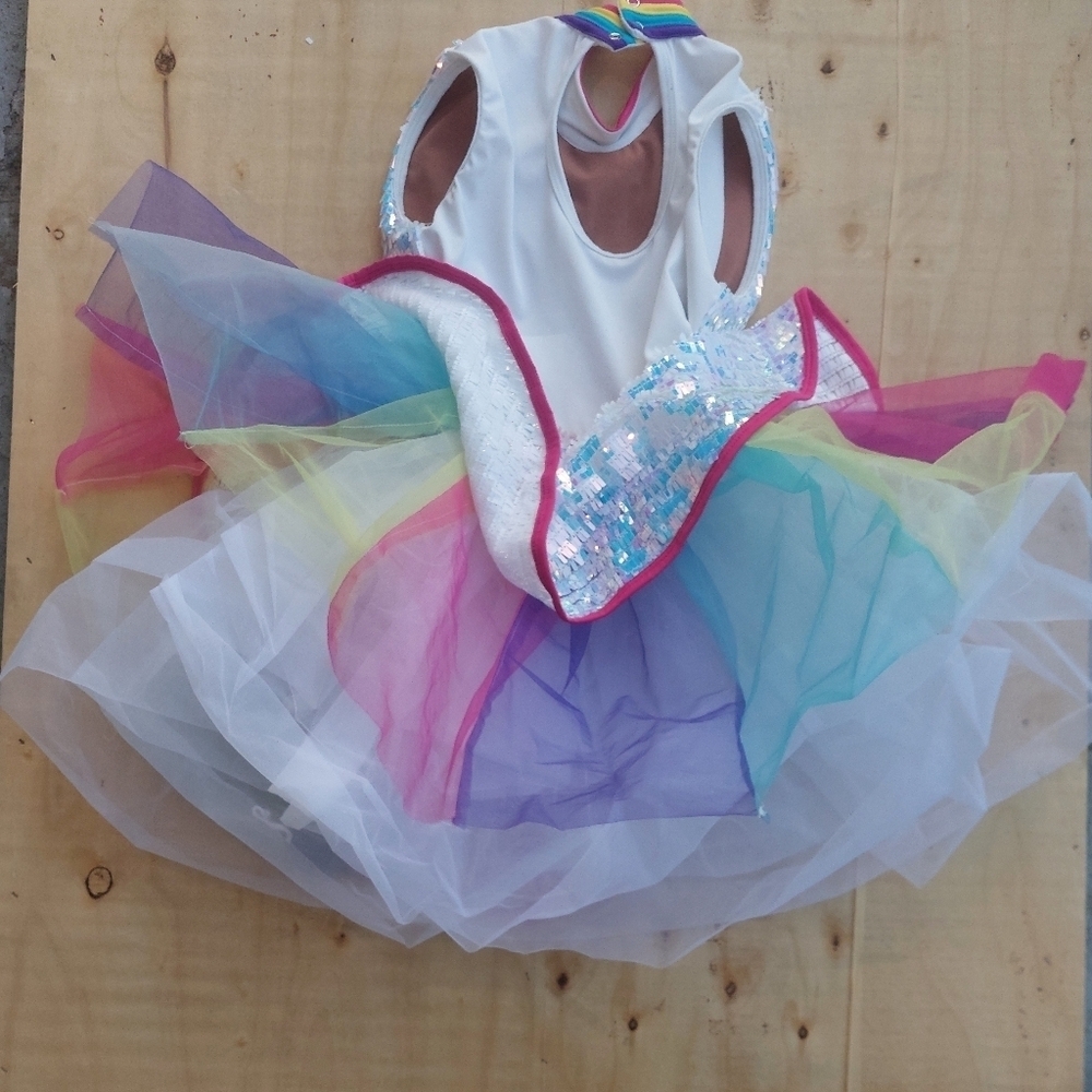 Sparkling Rainbow Kids Tutu Dress SZ LC 8-10 Adorable Fairy Princess ( Bag C) - Picture 5 of 5